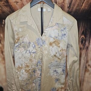 New York & Company Beige Floral Men's Shirt